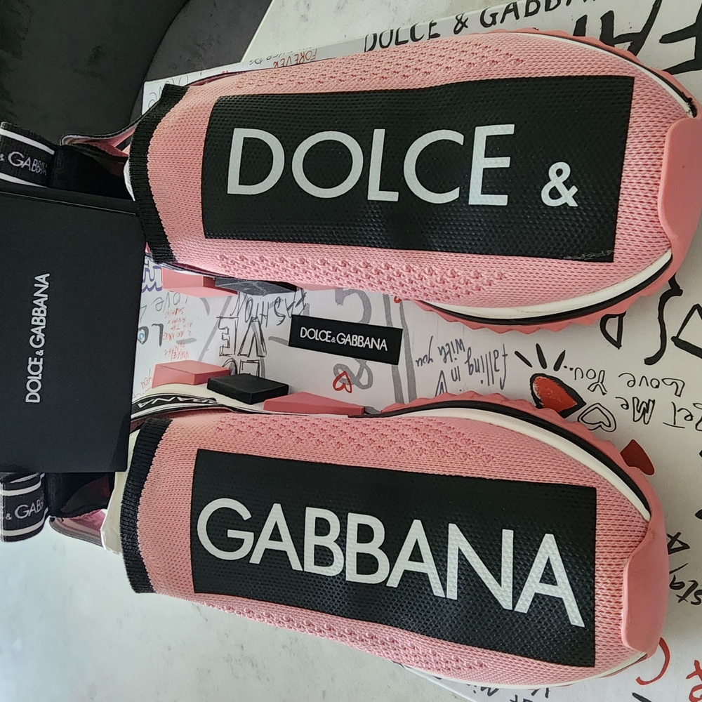 Dolce & Gabbana Pink Slip-On Sneakers